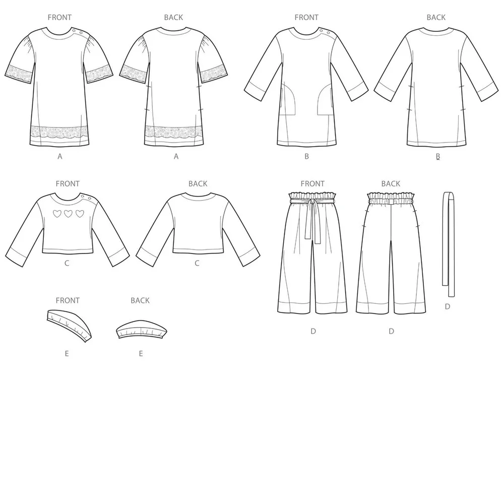 Simplicity Sewing Pattern 8964 Dress Top Pants‎ Cap Girls Size 3-8